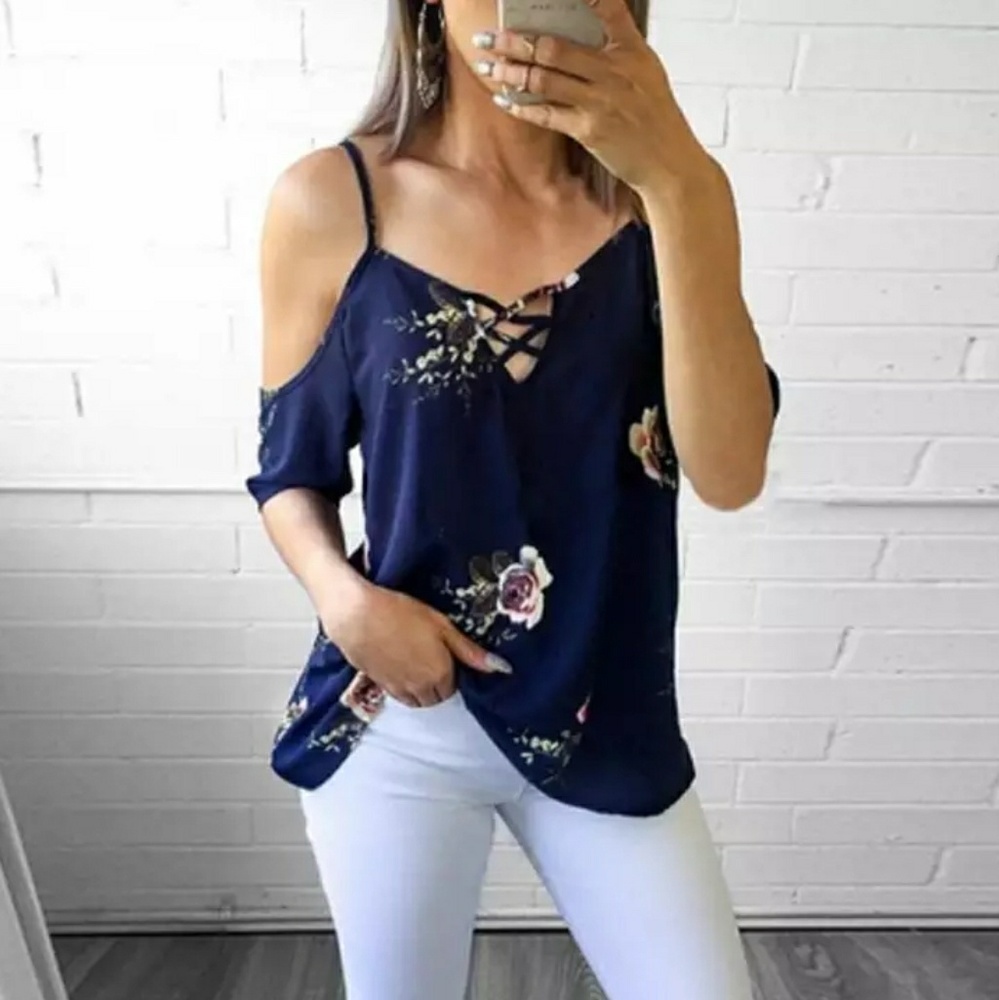 🌞Spring/Summer Cold Shoulder Chiffon Blouse